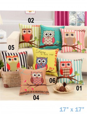Owl Print Cushion Cover & Filler Owl Print Cushion Cover & Filler
